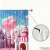 Piece Set High Definition Digital Printed Curtainspink Candy Castle Fantasy Colorful Cartoon Stylehome Decoration Style Curtains Made Of Polyester