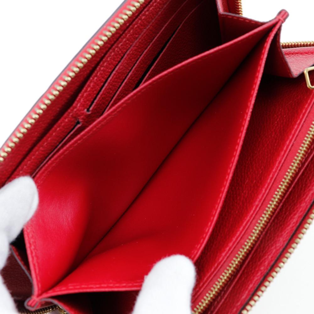 Louis Vuitton Zippy Wallet Purse M60737 Slys Red Monogram Ann Platt Women Used