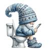 5D DIY Diamond Painting New 2024 Diamond Embroidery Gnome On The Toilet Newspaper Mosaic Jewelry Cross Stitch Home Decoration