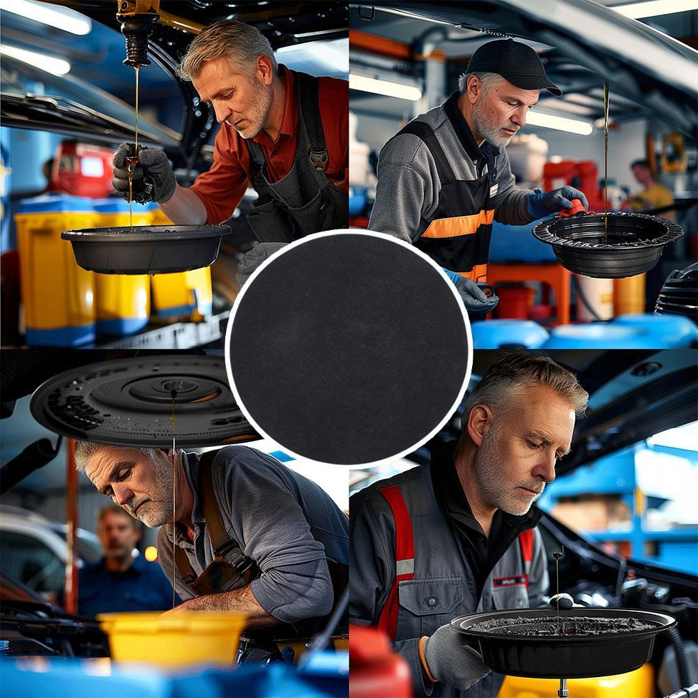 2pcs Oil Drain Splash Pads for Garage Automotive Car Oil Changing Transmission Drain Pan Mat 38 cm in diameter 1cm tthickness