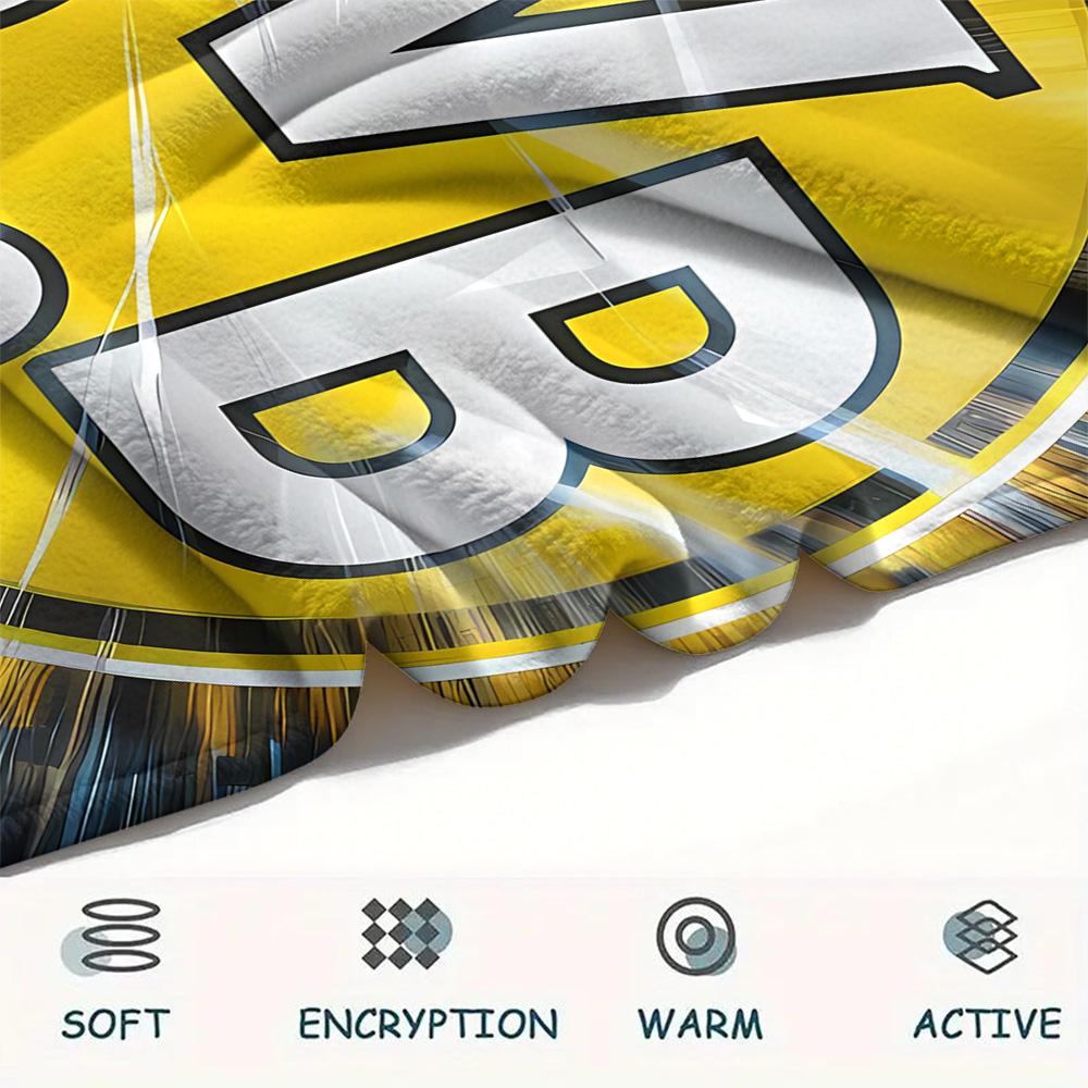 Coperta in Flanella con Stampa Logo Borussia Dortmund, Alta qualità Confortevole per Tutte le Stagioni, Decorazione per la Casa, Calore e Comfort, Perfetta per Regali di Natale