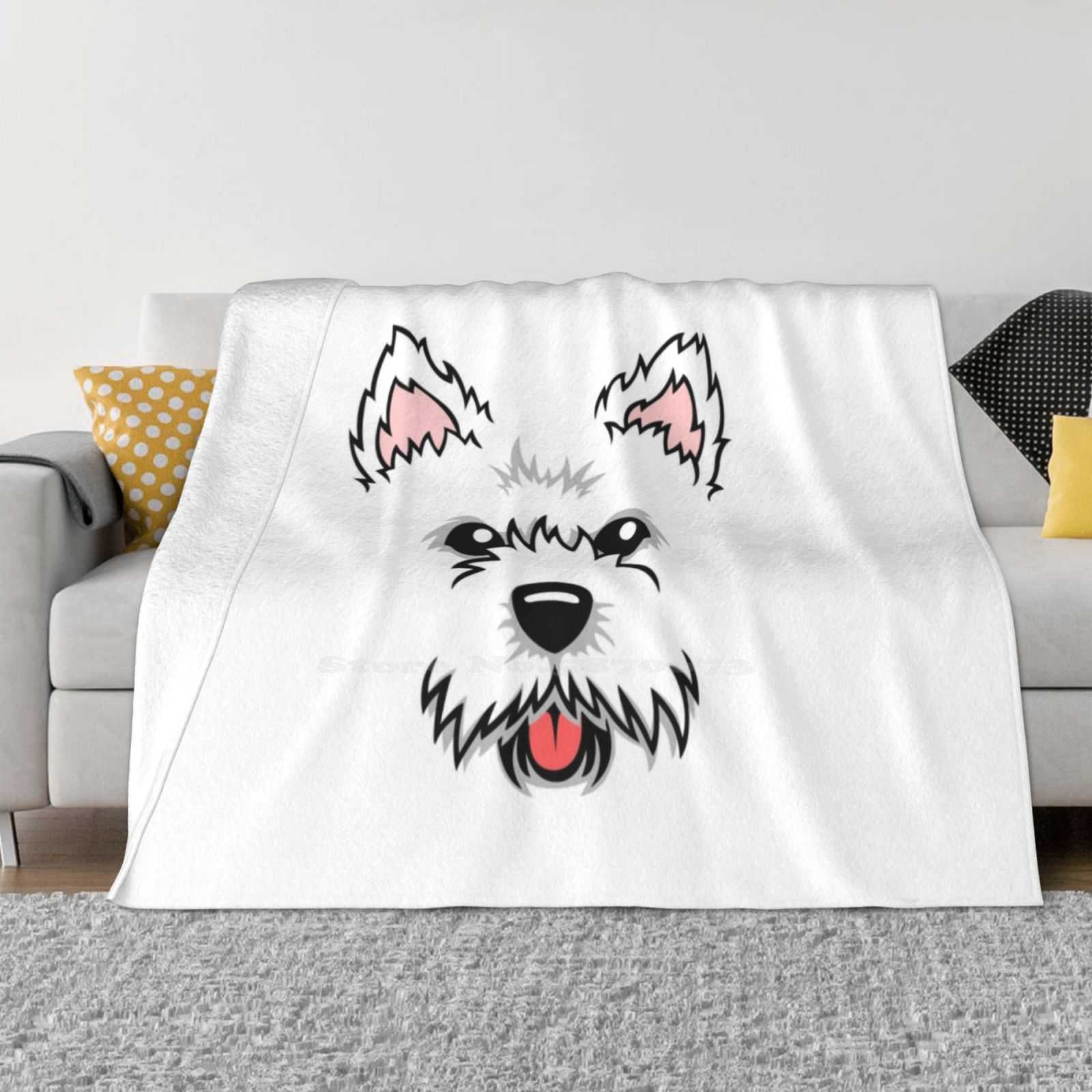 Cute Adorable Westie Dog Face For Westie Owners Low Price New Print Novelty Fashion Soft Warm Blanket Funny Westie Lover West 30x40in