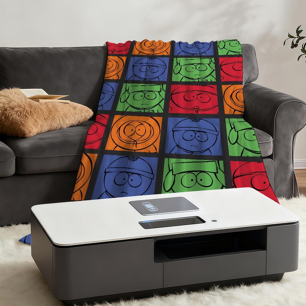 S-SOUTHS P-PARKS Coperta Plaid Super Accogliente Peluche Soggiorno CARTONE Animato Divano Divanetto Regali di Compleanno Infantili
