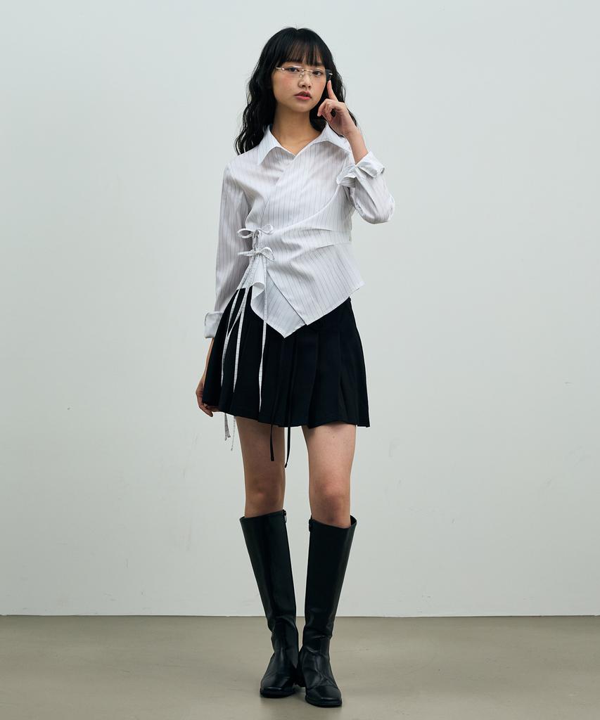 Alikim Mild Pleats Skirt Pants / Black