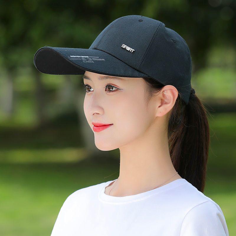 

Hat Female Summer Sun-Poof Peaked Cap Fashion All-Match Trendy Thin Long Brim Baseball Cap Sun Hat Female Sun-Proof Face Cover Black Free size (adjustable)
