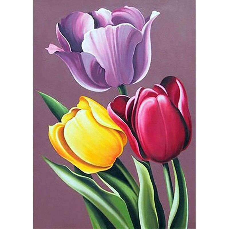 New 5d Diy Painting Diamond Flower Diamond Embroidery Cross Stitch Rhinestone Full Round Drill Crafts Art Home Decor Gift