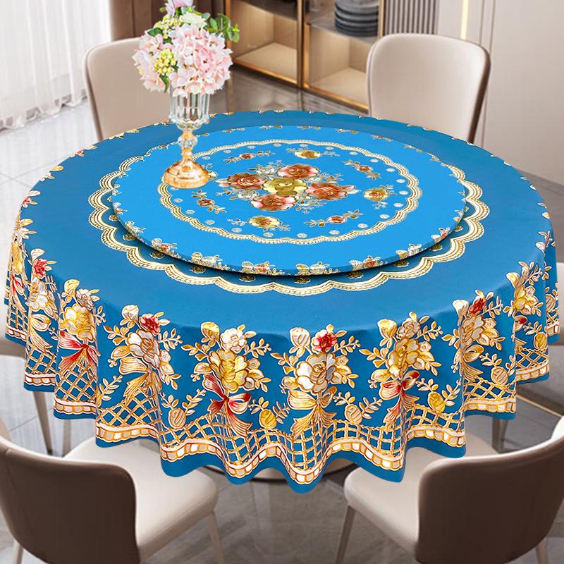 

Роскошная водонепроницаемая ПВХ скатерть: Маслостойкий, Защита от ожогов, Не требующий стирки Круглый дизайн для гостиниц и домов As specified