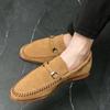 Fashion High Quality Casual Suede Leather Shoes Men Handmade Designer Green Loafers Men Flat Mocasines Breathable Formal Man Shoes 2024