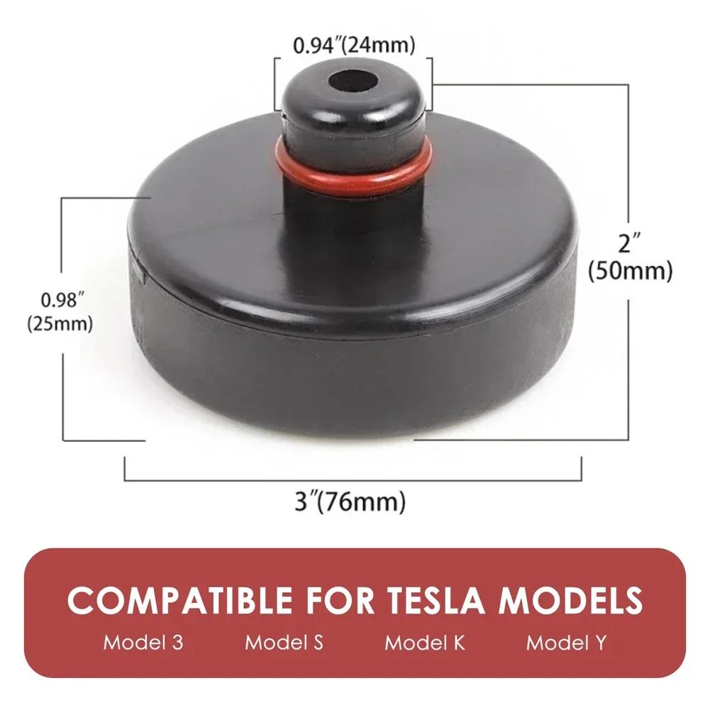 4Pcs Tesla Model Y/3 Rubber Jack Pads - Lifting Adapter with Storage Bag for Chassis Protection (Auto Accessories)