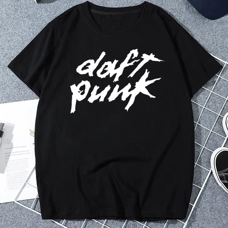 

Daft Punk Printed Man Tshirt Cool Electronic House Music Streetwear Dance DJ Tops Vintage Male Short Sleeve Clothing Ropa Hom... S разноцветный