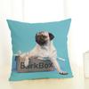 Funny Cartoon Pug Dog Printed Cushion Cover Linen Pug Dog Food Decorative Pillowcase Sofa Party Home Decor Sofa 45X45Cm