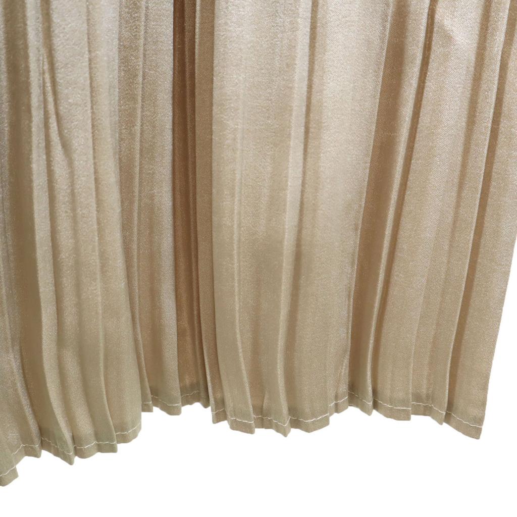 PARIGOT made in Japan Maxi length Pleated skirt F gold Waist rubber Women Used