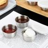 1/6Pcs Salad Dressing Containers 40ml Stainless Steel Sauce Cup Reusable Leak-Proof Condiment Sauce Dip Containers with Silicone Lids