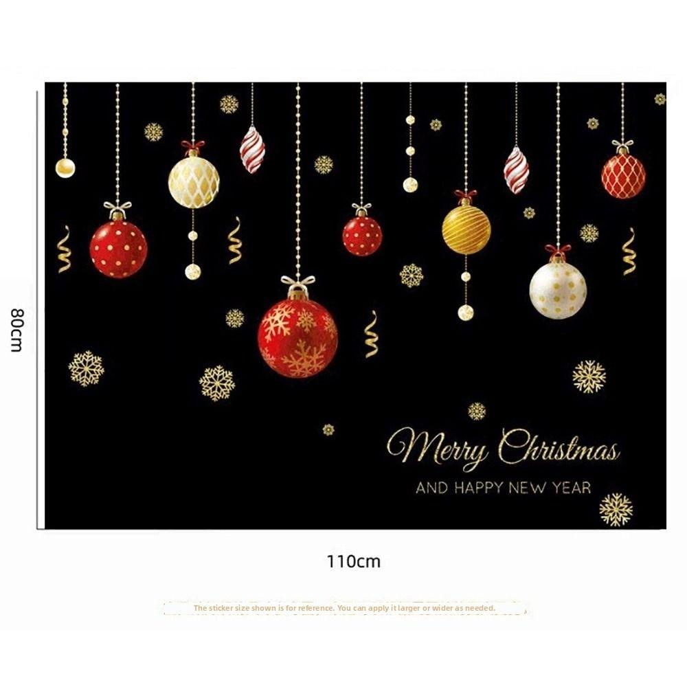 Waterproof Christmas Window Sticker Christmas Balls Holiday Window Decor  Glass Doors