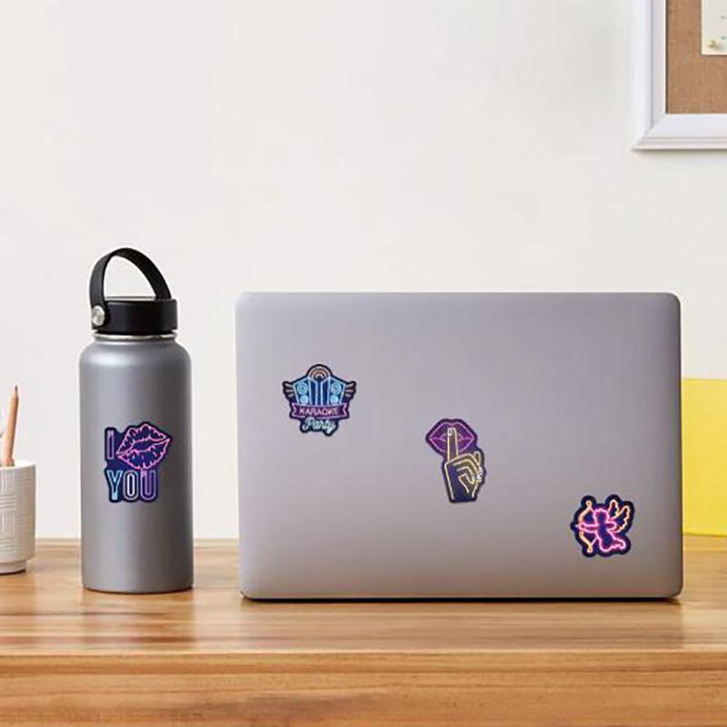 

50 шт. Неоновые наклейки Водонепроницаемые Наклейки для ноутбука Скейтборда Багажа Гитары