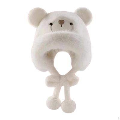 Cute Stuffed Bear Ear Hat Comfortable Animal Headgear for Girls Camping Holidays