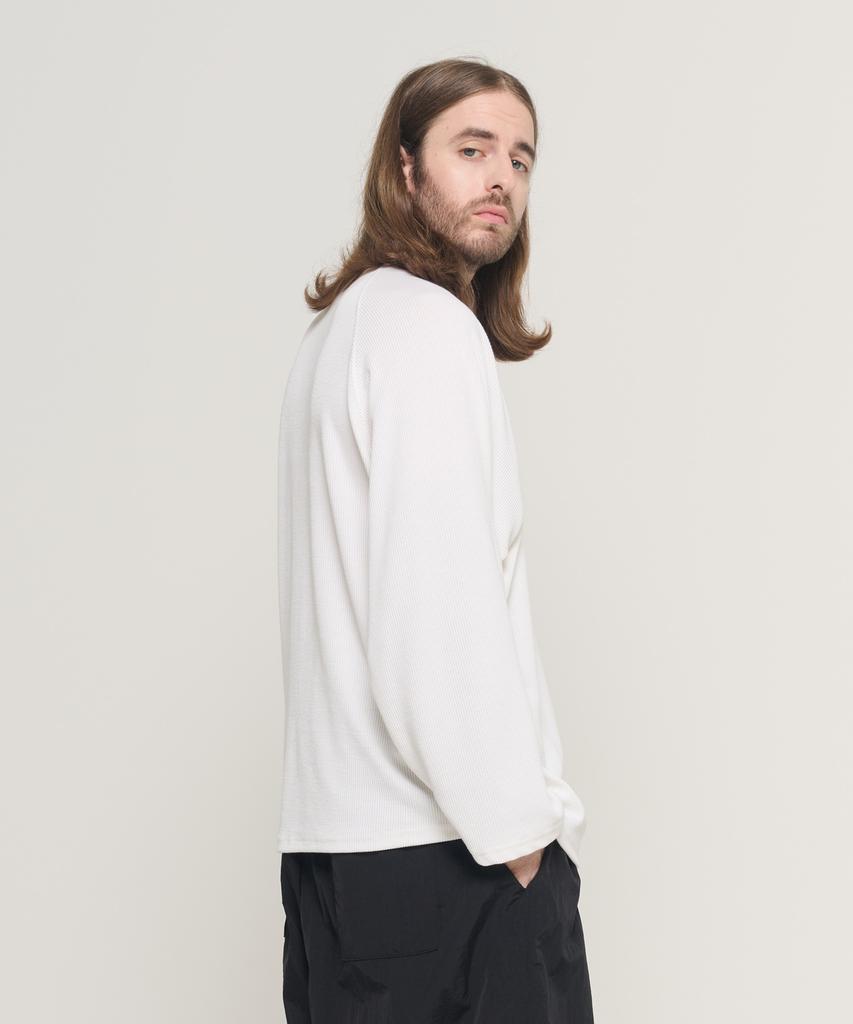 CARGOBROS Soft Raglan Layered Long Sleeve Knit (White)