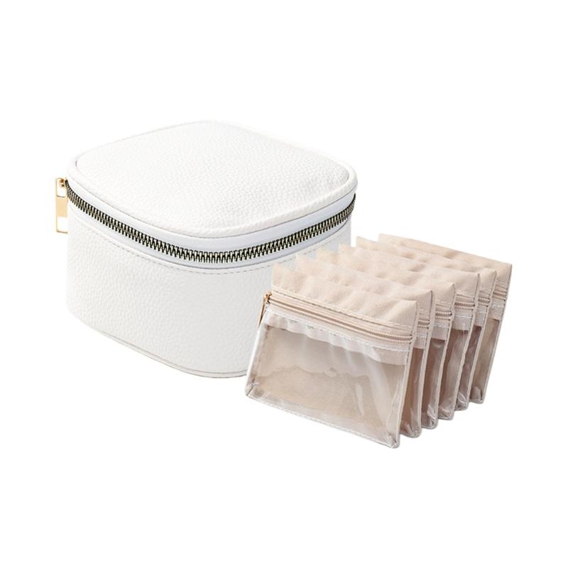 

Practical PU Jewelry Case Multifunctional Compartments Leather Texture Suitable for Travel and Home Jewelry Display