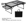 Camping Folding Mesh Table Lightweight Height Adjustable Heavy Duty Metal Multifunction Outdoor Hiking Picnic BBQ Portable Bi-fold Table