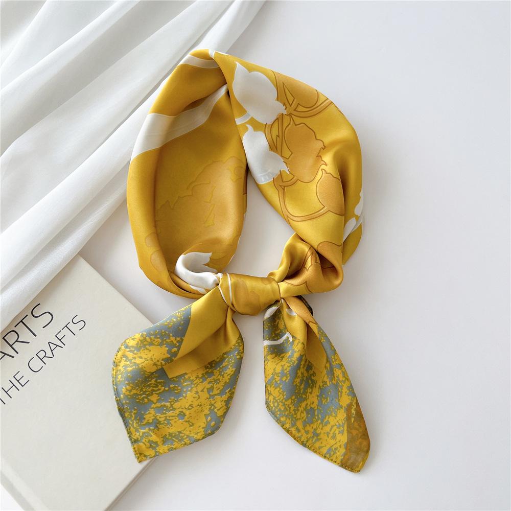 Women Neck Scarves Square Handkerchief Cute Hijab Scarfs 70cm Small Shawls Silk Satin Neckerchief Hair Band Tie Scarf For Ladies