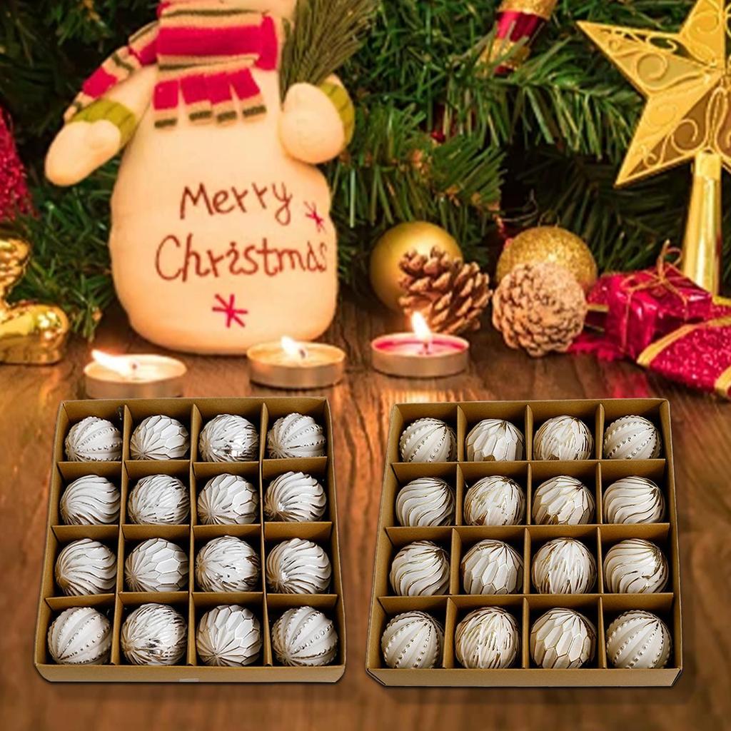 16Pcs Xmas Small Pendants Shatterproof Hanging Christmas Tree Decoration for Porch Yard Home Indoor Outdoor Decor Celebration