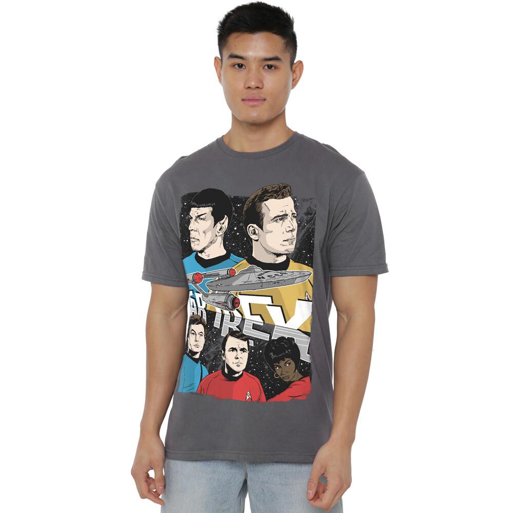 Star Trek Illustrated Crew T-Shirt S-2XL Charcoal S