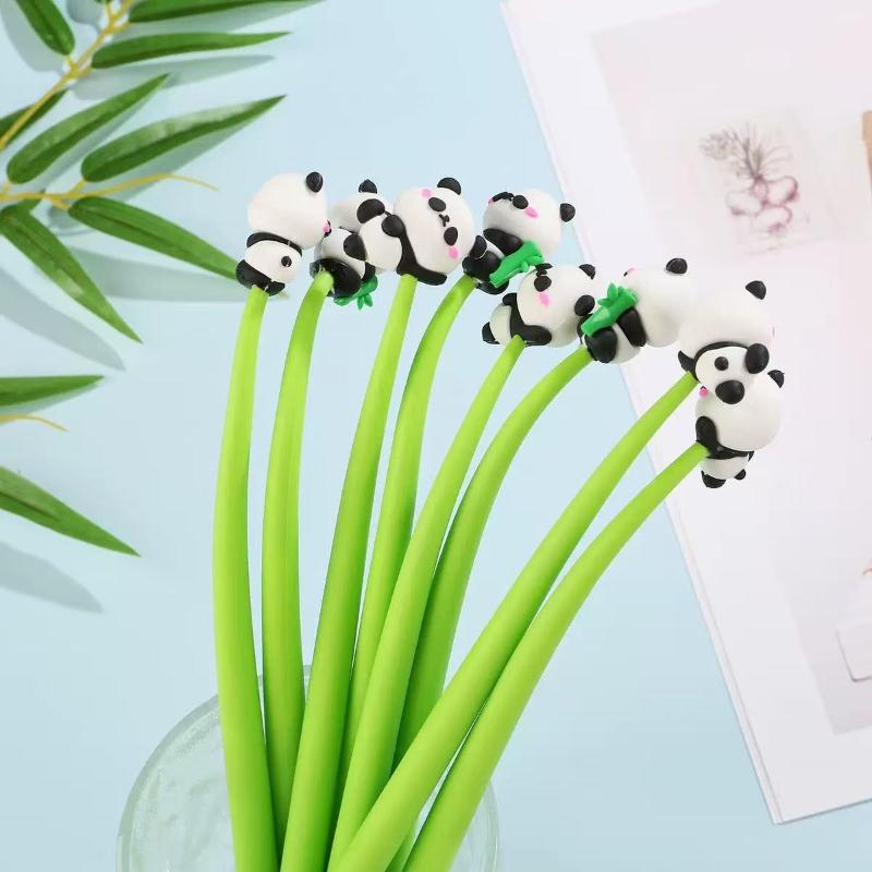 Cute Panda Shake Gel Pen Creative Kawai Stationery Student Soft High Looking Office School Supplies Signature Wholesale Lovely