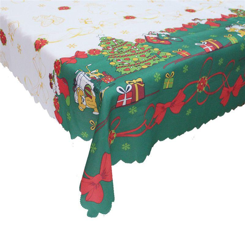 Fashionable Christmas Tablecloth Rectangular Polyester Holiday Home Decoration 150x180cm