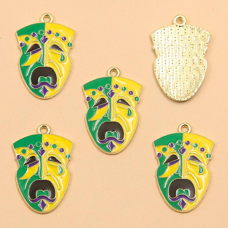 15 Style DIY Alloy Jewelry KC Gold Enamel Masquerade Carnival Pendant Charms