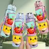 1PC Pencil Stationery Cartoon Pattern 750ml Color Plastic Sports Water Bottle Leakproof Flip Straw Lid Suitable for Sports Office Home Use