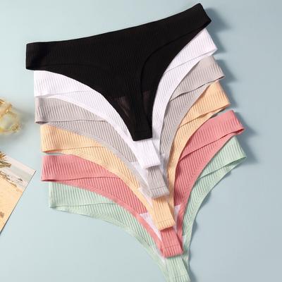 Intimo di Cotone da Donna a Vita Bassa Lingerie Sexy Mutandine a Triangolo Semplici con Spalline Sottili
