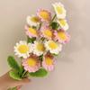 5 Pcs Hand Crocheted Artificial Sunflower Daisy Bouquet, Knitted Fake Flowers For Wedding Mother's Day Home Office Decoration Without Vase