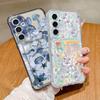 Custodia Trasparente con Motivo Floreale per Samsung Galaxy S26 S25 S24 S23 S22 Ultra S25 Edge S24 FE Copertura Portafoglio con Tasca per Carte Trasparente