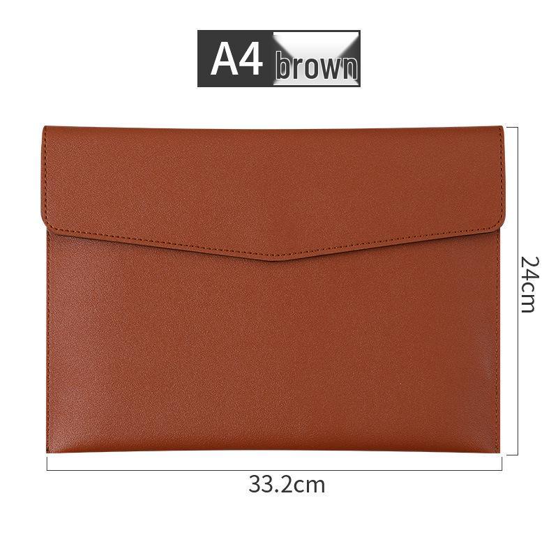A4 Leather Magnetic File Bag with Custom Logo Options - Business Document Envelope Design in Multiple Specifications