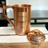 TreegoArt Pure Copper 2 Litre Water Jug Leak Proof Seam Less Silver Touch Design for Home and Kitchen - Pack of 1
