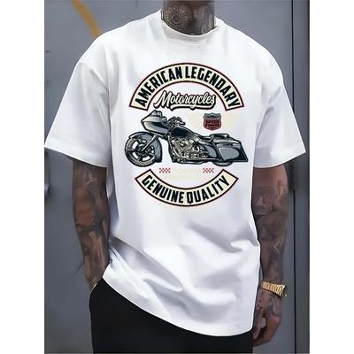 Eiropas izmēri Vīriešu balts T-krekls: Amerikāņu leģenda Motocikla T-krekls: Oriģinālais Speed Power Edition