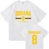 Mens Cotton Graphic Tee - Sophie Cunningham 8 Indiana Basketball Print Slim Fit Short Sleeve T-Shirt Fall