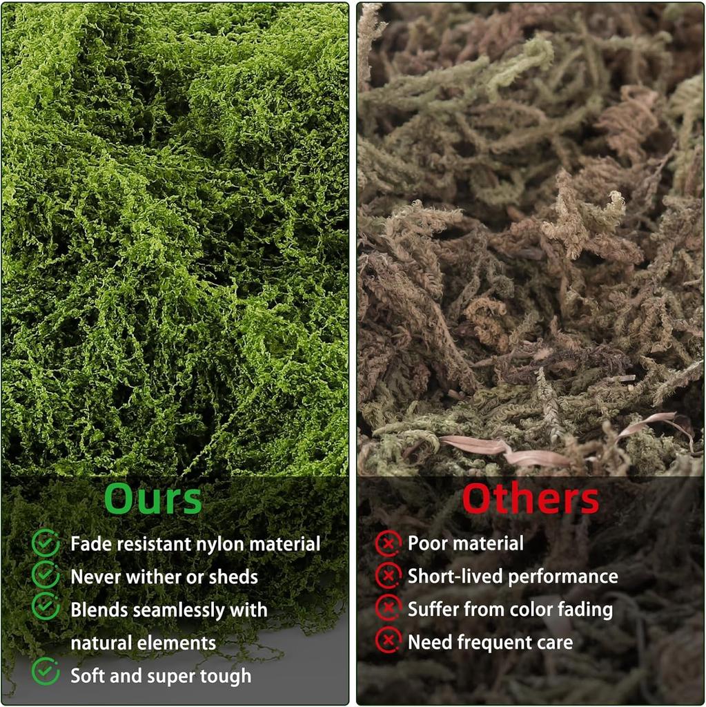 1PACK /200g Simulated Moss Artificial Micro Landscape Ornament Moss Bonsai Potted Plant Decorative Landscaping False Filamentous Wool Moss