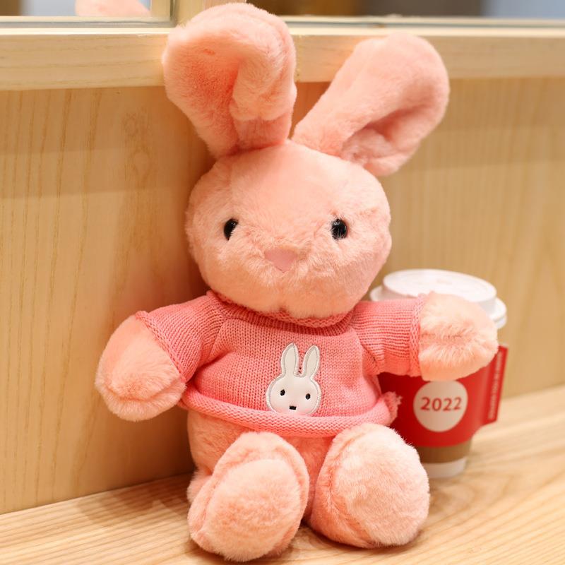 40/50cm Cute Rabbit Plush Toy Super Soft Bunny with Sweater Scarf Exquisite LED Box Baby Kids Stuffed Toys Boys Girls Xmas Gift