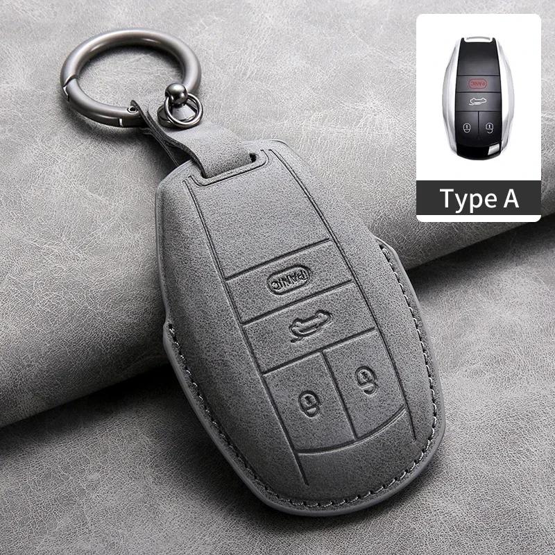Car Key Cover Shell Fob for Bentley Bentayga 2017- 2AHMV-YK1 Leather Car Key Case Cover for Bentley Keyring Accessories