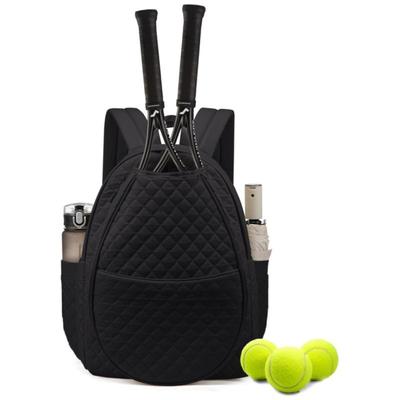 Quilted Racket Daypack Lightweight Gym Duffel Bag with Multi-pockets Tennis Racket Backpack for Rackets and Sports Gear