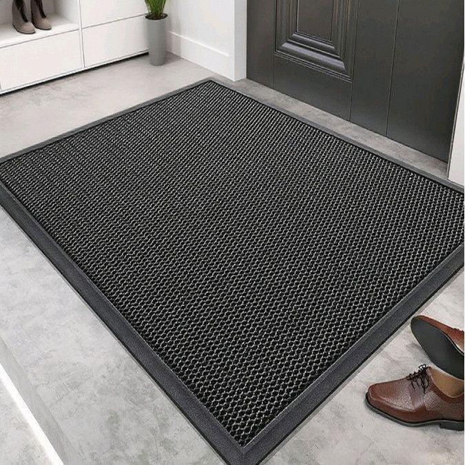 

Высококачественный эластичный шелковый коврик для двери 2025: Моющийся, Нескользящий, Износостойкий, Удаляющий пыль Наружный коврик 38x58 cm серый
