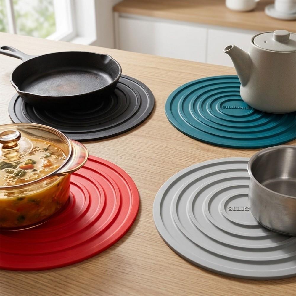 Muiti Color Heat Resistant Mat Silicone Protection Pad Space Saving Anti Scald Placemat Coffee Mug