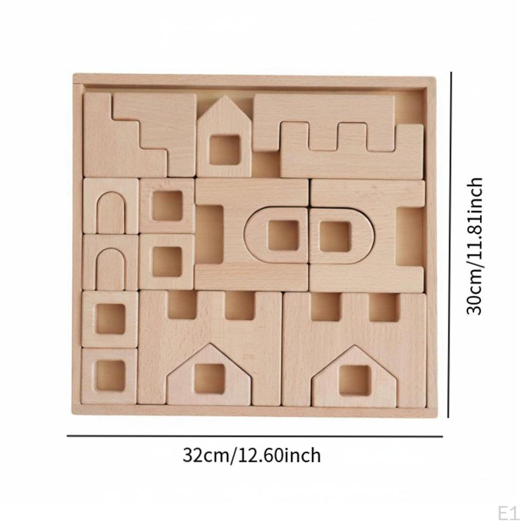 Wooden Castle Arch Building Blocks Set Puzzle Base Beech Wood Block