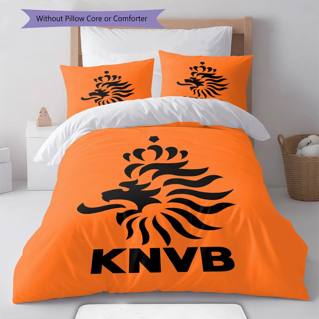 KNVB Pattern Bedding,Quilt Set Quilt Cover Pillowcase Home Birthday Gift(1 * duvet cover + 2 * pillowcase, without core)