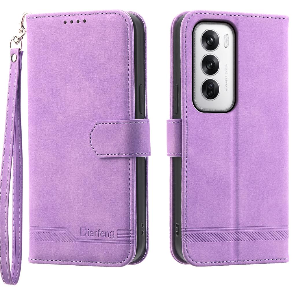 DIERFENG DF-03 Für Oppo Reno12 5G (Global) Stoßfestes Etui Leder Brieftasche Handyhülle