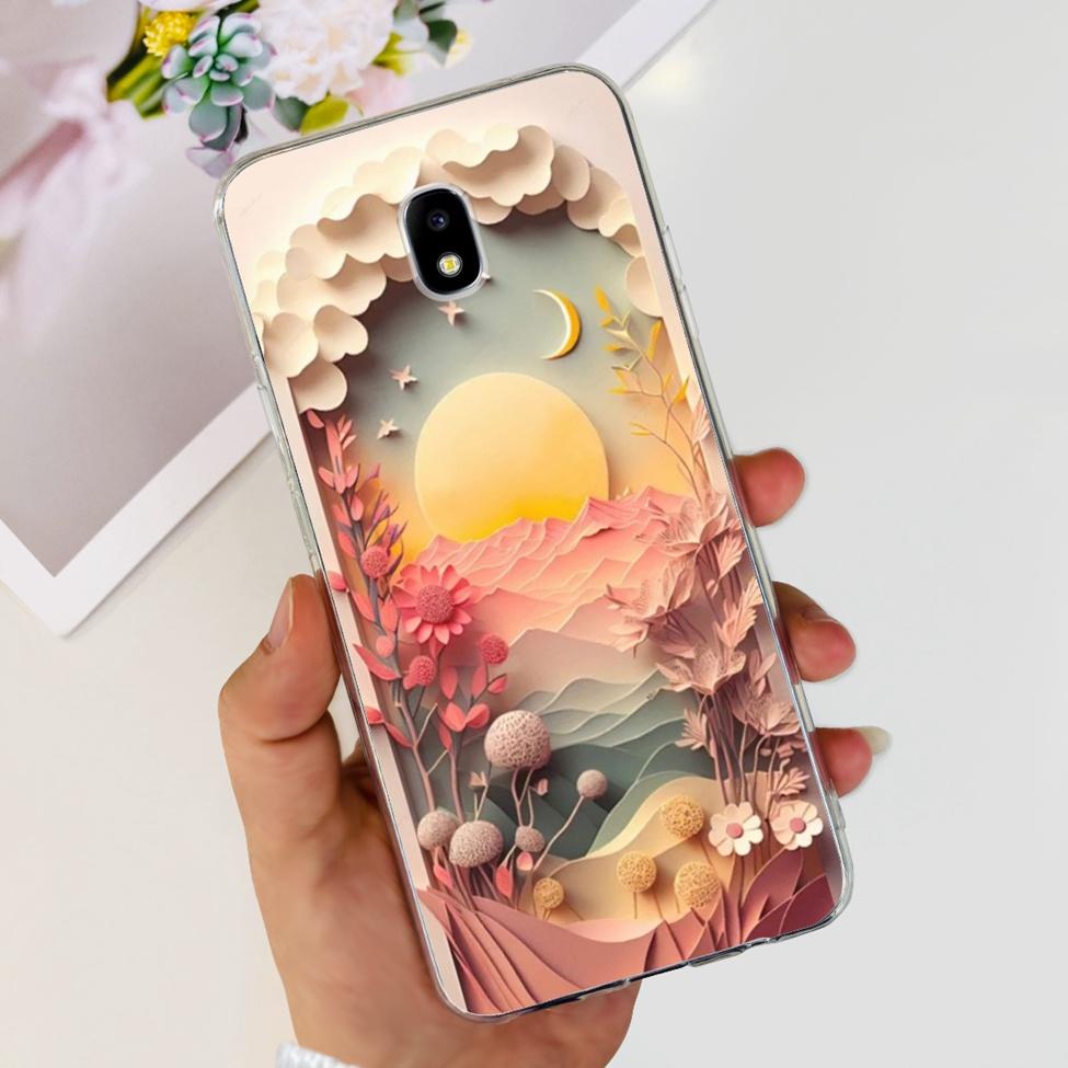 Case For Samsung J3 J5 J7 2017 Cover Cute Cartoon Cat Fashion Flowers Back Cover For Samsung Galaxy J7 2017 Phone Case