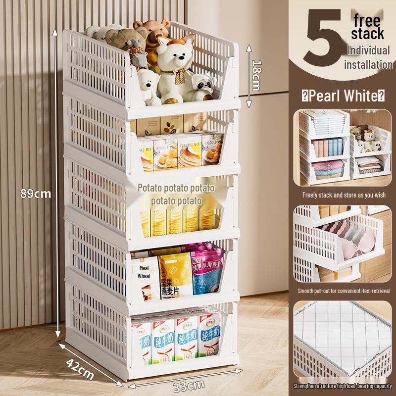 Foldable Multi-layer Storage Basket Rack – No Installation Needed