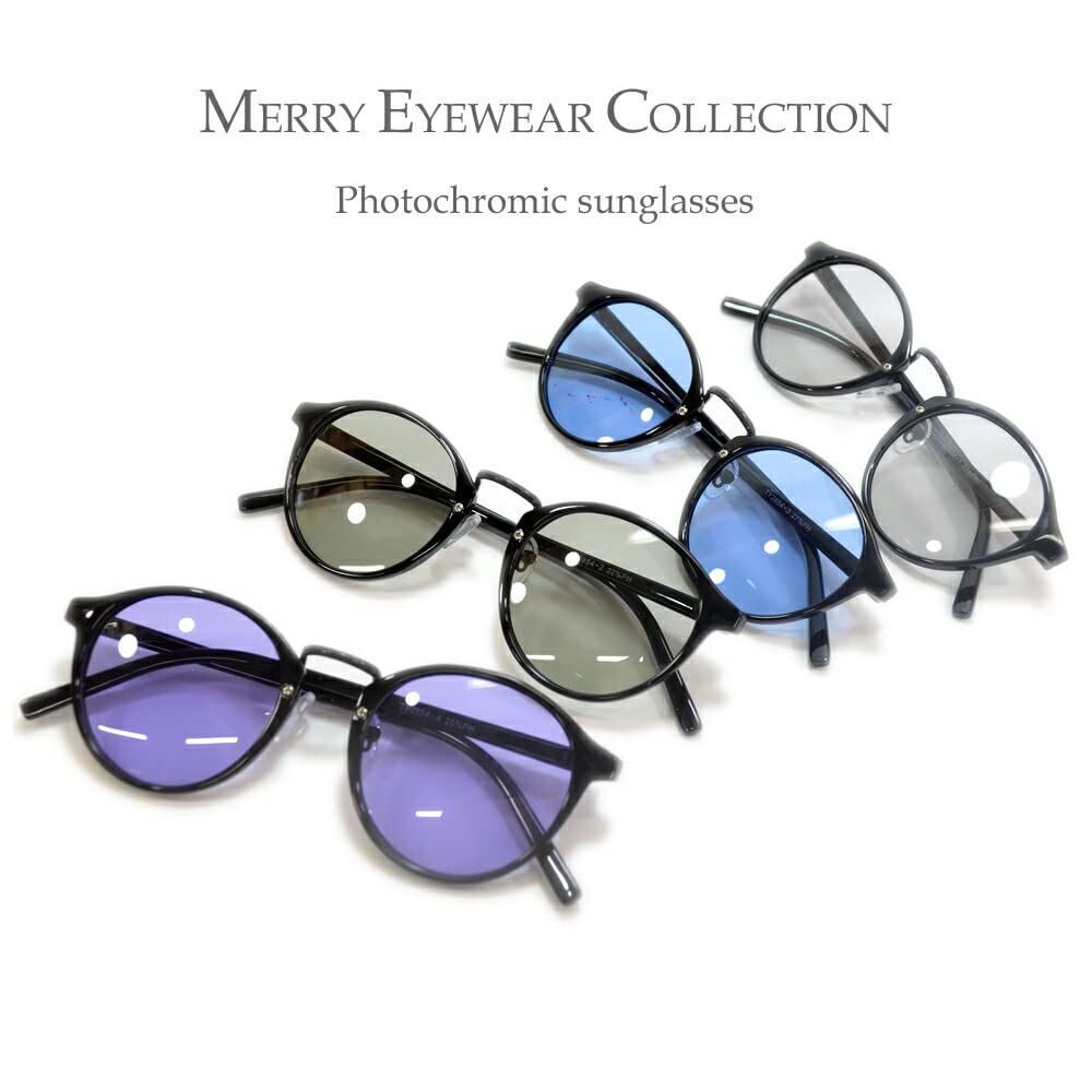 [MERRY PLEASURE] Photochromic Sunglasses, Polarized Sunglasses, Fishing, Sports, Driving, Fashion Glasses, Men's & Women's, Boston Style, Round,