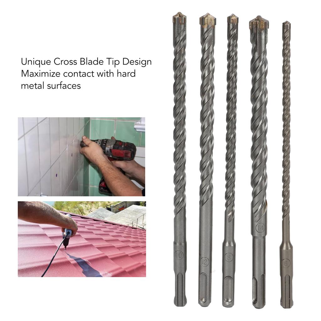 Masonry Drill Bits Carbide Good Strength  210mm Length Spiral 4 Slot High Hardness Rotary Hammer Drill Bit for Concrete